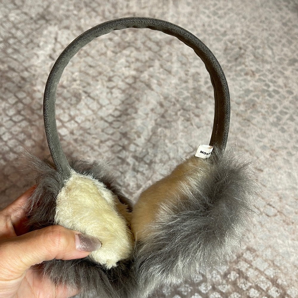 Club Monaco Faux Fur Gray Ear Muffs